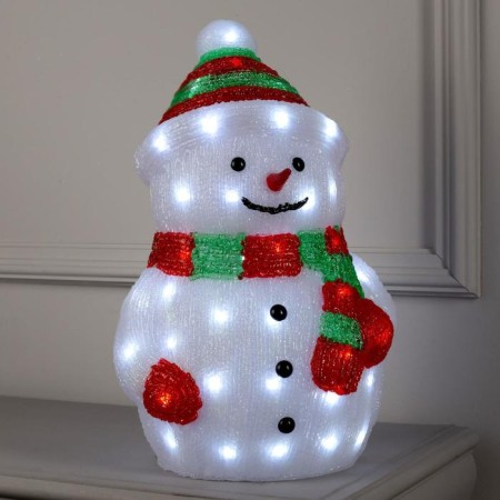 LED figure "Big Snowman" 25 × 44 × 20 cm, acrylic, 40 LED, 220 V, glow of white