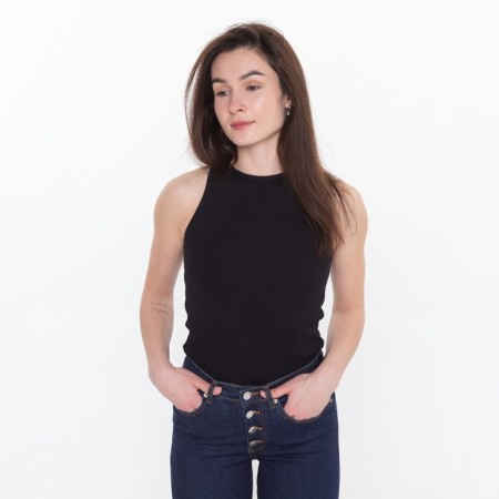 T -shirt female, black color, size l (46)