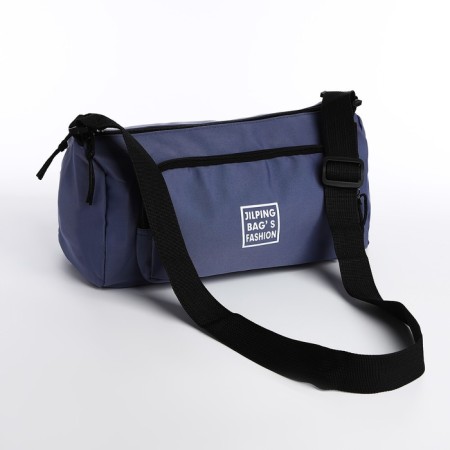 Youth bag with a zipper, blue color-4