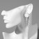 Earrings hanging "disk" with chains, white color in silver