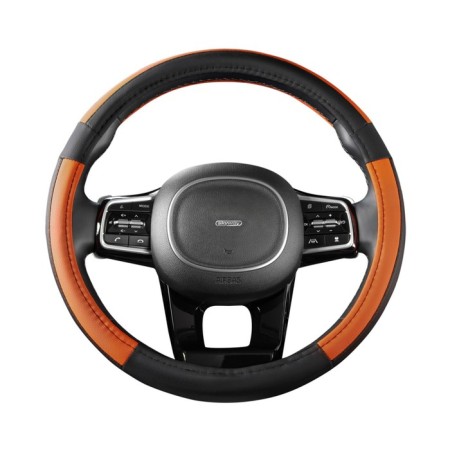 Leather braid, m black Skyway, with orange inserts, s01102362-9