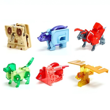 Robo-Bukva "Beasts", set 6 in 1, transformed, gathered in 1 robot-2