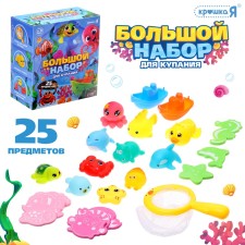 A large bathing set in the bathroom, 25 items