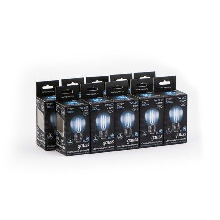 LED LED Filament Filament 7W ball 4100k neutr. Bel. E27 580lm Gauss 105802207-6
