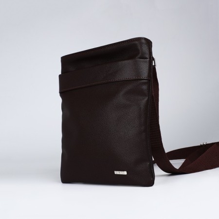 Men's bag over the shoulder, Textura, artificial leather, brown color-2