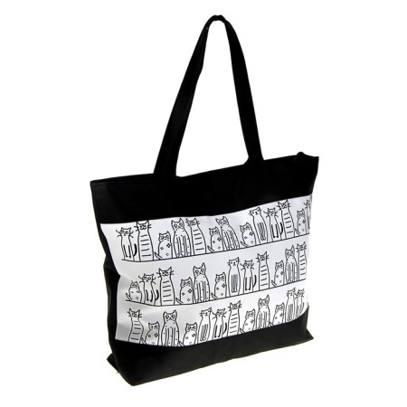 A zoop bag with a zipper, with a lining, beige color/black-3