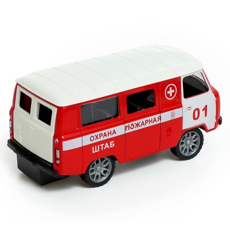Metal machine "UAZ 3962. Fire Service", inertia, 1:32, light and sound-2