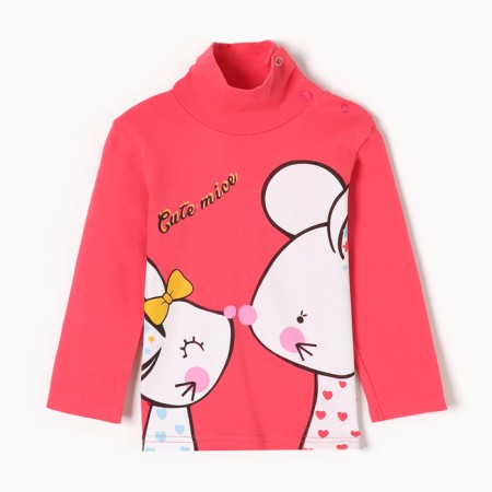 Turtleneck for girls, raspberry color, height 104 cm