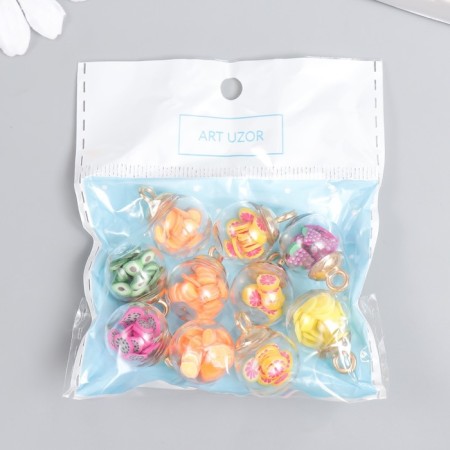 Suspension for creativity glass, plastic "Fruit in the ball" set 10 pcs 2x1.8 cm-3