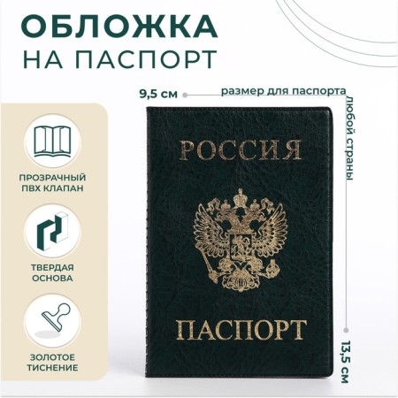 Cover for passport, green color