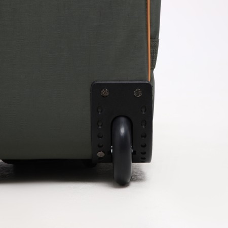 Road bag on wheels, long belt, green/beige color-3