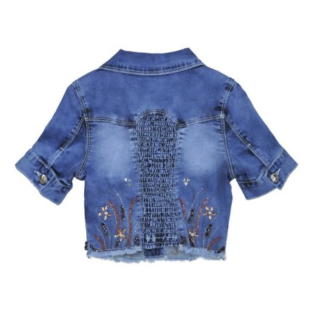 Denim jacket for girls, height 128 cm, blue color-1
