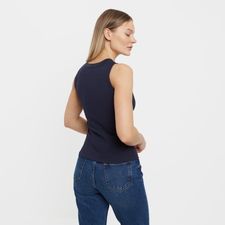 T-shirt female, dark blue color, size 44 (m)-4