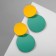 Earrings Metal "ladies" circles, duo, yellow-smoker color
