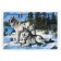 Carty clock, interior "wolves in the winter forest", silent, 25 x 35 cm