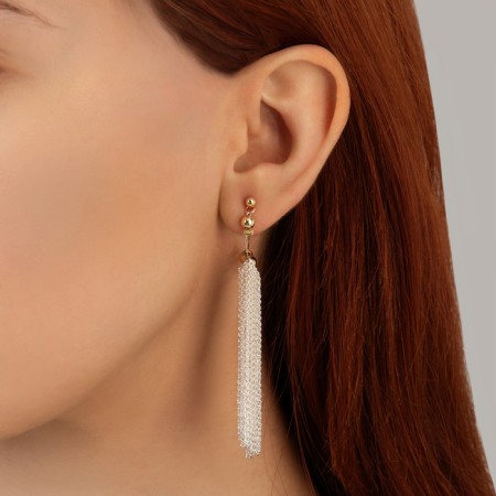 Earrings Metal "Chains" Assembly, silver-gold color-3