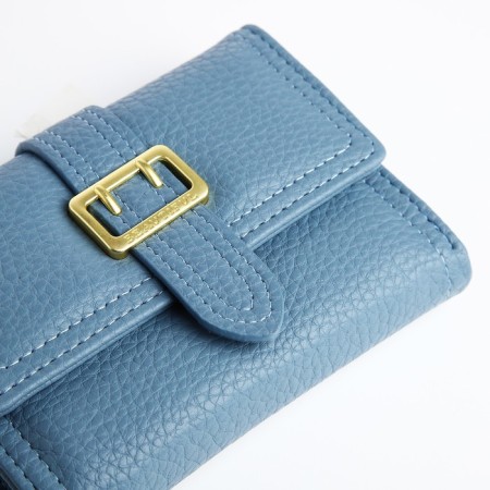 Women's wallet on the button, blue color-2