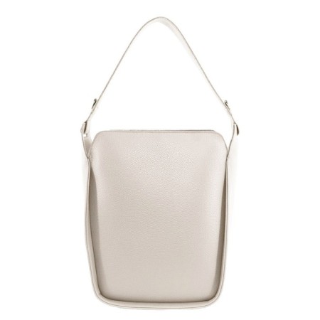 Bag women, genuine leather, beige, 31x10x24 cm-1