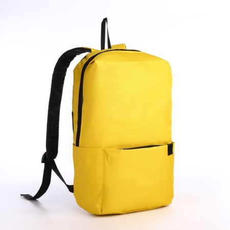 Youth backpack on a zipper, waterproof, 3 outer pockets, yellow color-2