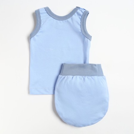 Kit (T -shirt, panties on the diaper) for children, blue color, height 80 cm-4