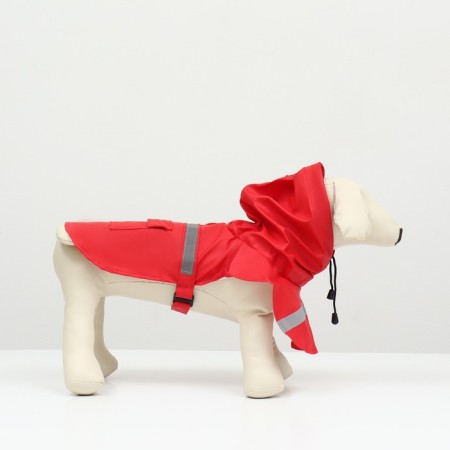Dog raincoat, size S (DS 20-25, OG 25-30, Osh 17-21 cm), red-2