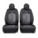 Auto -Chekhly Jacqard, Jacquard material, 2 mm foam, 3D cut, 11 objects, 5 head restraints, 2 lightning, Airbag Jacquard polypropylene, color "Anthracite"