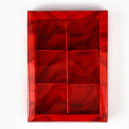 Box for 6 sweets with the cells "New Year's bow", 10 x 14.5 x 3 cm, New Year-2