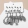 Earrings set 6 pairs "hippies" Eagle owl, white color in black silver