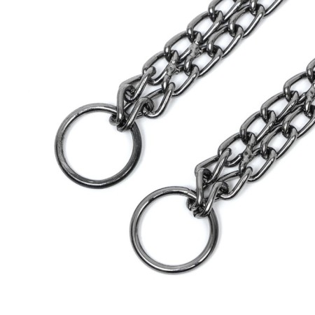 Collar - two -rowing metal nozzle, 55 cm, wire thickness 2.5 mm, black-2