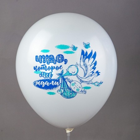 Shar Latex 12 "Newborn. Boy", silk-screen printing, 2-hand, 5 designs, set 25 pcs., Mix-5
