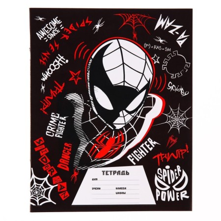Notebook in a line of 24 sheets, 4 types of mix, cover coated cardboard, spider-man-2