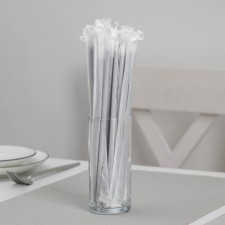 Disposable tubes for drinks, in individual packaging, straight, 21 cm, d = 5 mm, black color