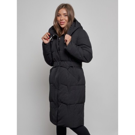 Coat insulated winter female, size 42, black color-8