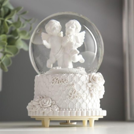 Souvenir Polystone Water Ball Music "Snow White Angels" is spinning a mix 15.5x10x10 cm