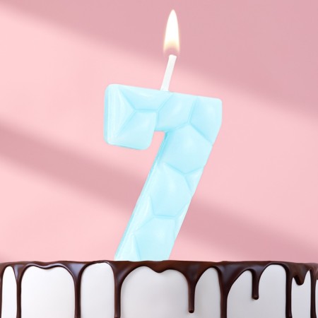 Candle for the cake "ice", the number "7, blue