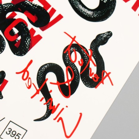 Tattoo on the body "Snake with inscriptions" 10x15 cm-2
