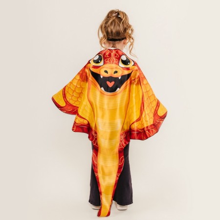 New Year! Carnival set "Cool snake", cape, mask, red color-3