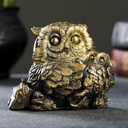 Figure "Owl with the Council" Brass 10x10x10cm