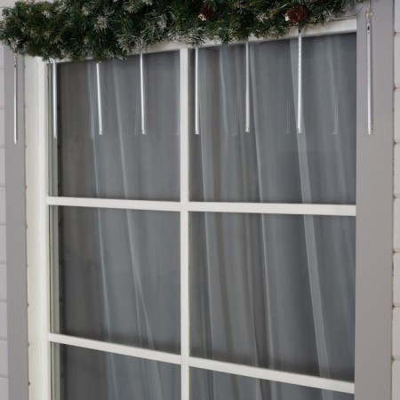 Garland "icicles" 2.5 × 0.3 m, IP65, transparent thread, 192 LED, glow blue with a drain effect, 12 V-1