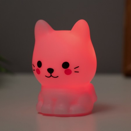 Nightlight "Cute cat" 2W LED LR44 pink 3.5x3x5.5cm-6