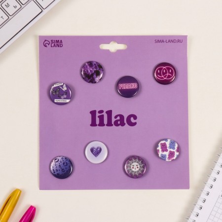 Icons sunset set 8 pcs d = 25 mm "Lilac" 16.5x17 cm-1