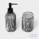 Savanna bathroom accessories set, 2 items: dispenser, glass, gray color.