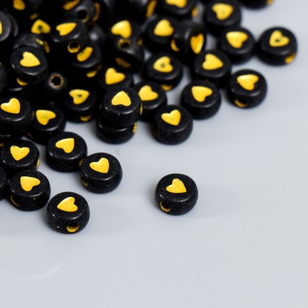 A set of beads for creativity plastic "Golden Heart on a Circle" 20 grams 0.7x0.7x0.4 cm