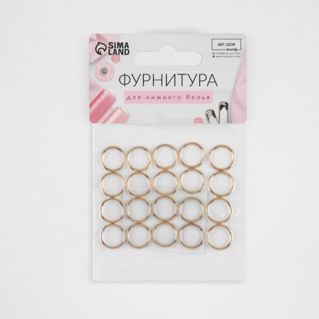 Step ring, metal, 10 mm, 20 pcs, gold color-4