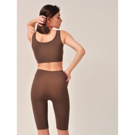 Women's bicycles in the Rubchik Short Legings RIB, size 44-46, dark brown color-1