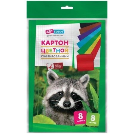 Catcurboard corrugated A4, 8 sheets, 8 colors ArtSpace