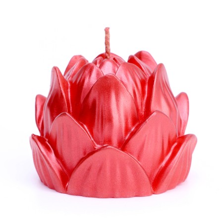 Figure candle "Lotus", 6.6x6.5 cm, red-1