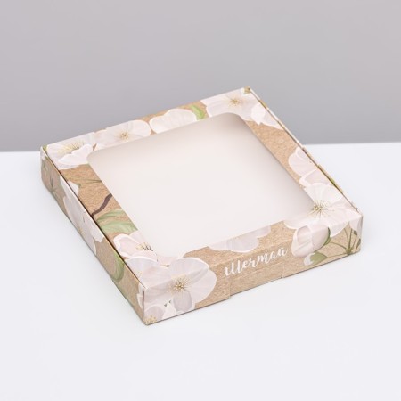 Self -assembly box, "flowers", 16 x 16 x 3 cm-1