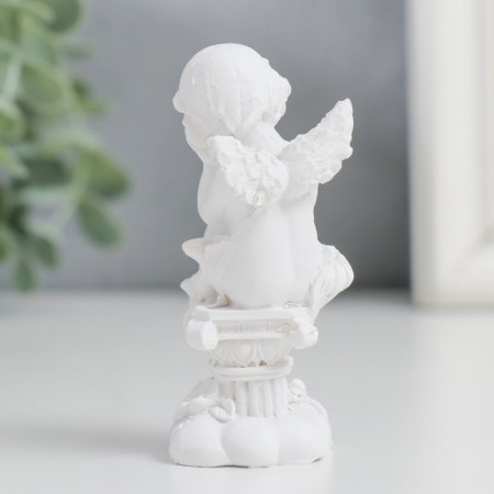 Polystone souvenir "Snowty angel is a thoughtful angel on a column with flowers" mix 7.5x3x3 cm-4