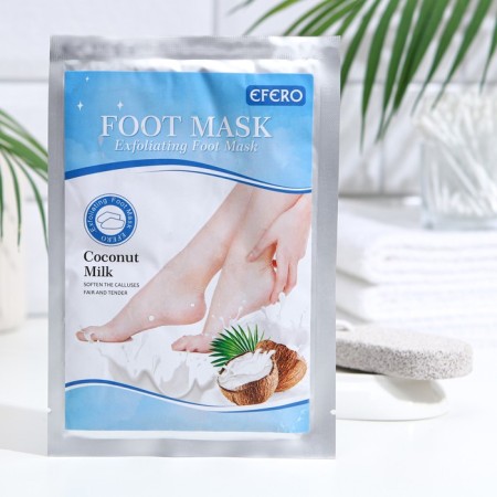 Exfoliating mask-cuts for legs based on coconut milk, 1 pair